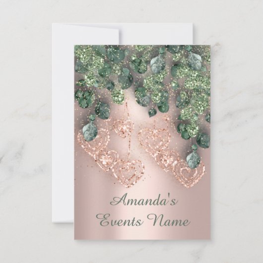 Invitation Fête de 16 ans douce Fête de mariage Rose Menthe (Dos)