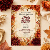 Invitation Fête de 18 ans Luxueuse d'Automne