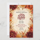 Invitation Fête de 18 ans Luxueuse d'Automne (Devant)