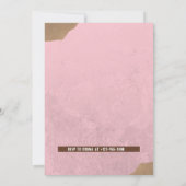 Invitation Fête de 1er anniversaire élégante rose mignonne (Dos)