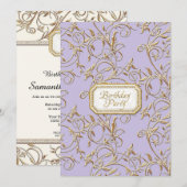 Invitation Fête de 21 ans Glamour Old Hollywood Regency (Devant / Derrière)