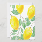 Invitation fête de 21e anniversaire jaune citrons blanc (Dos)