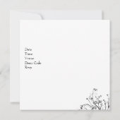 Invitation Fête de 21e anniversaire noir blanc (Dos)