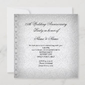 Invitation Fête de 25 ans de mariage en dentelle perle blanch (Dos)