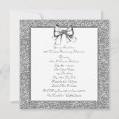 Invitation Fête de 25e anniversaire de mariage Argent Paillet (Dos)