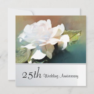 Invitation Fête de 25e anniversaire de mariage Lovely Tea Ros