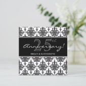 Invitation Fête de 25e anniversaire de mariage Métal Argenté (Debout devant)