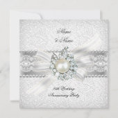 Invitation Fête de 25e anniversaire de mariage Noces d'argent (Devant)