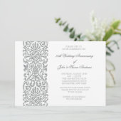 Invitation Fête de 25e anniversaire de mariage Silver Border (Debout devant)