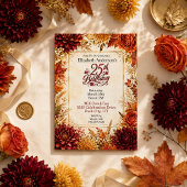 Invitation Fête de 25e anniversaire Luxe Automne