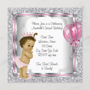 Invitation Fête de 2e anniversaire de princesse
