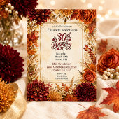 Invitation Fête de 30 ans d'automne de luxe