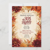 Invitation Fête de 30 ans d'automne de luxe (Devant)