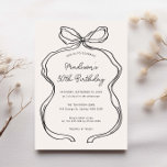 Invitation Fête de 30e anniversaire de rubans lunaires tirés<br><div class="desc">Conçu pour se coordonner avec notre bordure en ruban à main, cette invitation de 30e anniversaire comporte la bordure en ruban populaire et chic avec la police griffée main. Si vous voulez attirer l'attention de votre client avec ce design unique, cette suite est parfaite pour vous. Pour une personnalisation plus...</div>