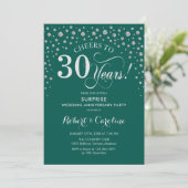Invitation Fête de 30e anniversaire surprise - Vert émeraude (Debout devant)