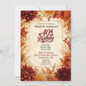 Invitation Fête de 40 ans d'automne de luxe (Devant)