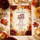 Invitation Fête de 40 ans d'automne de luxe