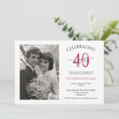 Invitation Fête de 40 ans fête de l'anniversaire de la photo (Debout devant)