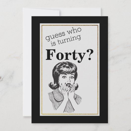 Invitation Fête de 40e Anniversaire Amusant Fab Fomans Annive (Devant)