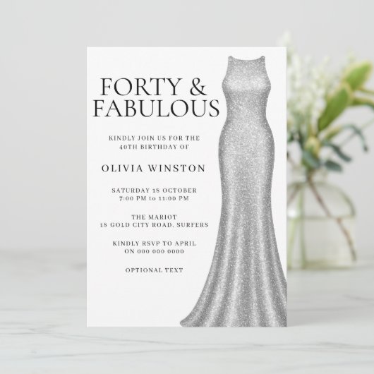 Invitation Fête de 40e anniversaire des femmes habillées d'ar (Debout devant)