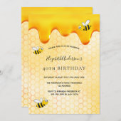 Invitation fête de 40e anniversaire nid d'abeilles (Devant / Derrière)
