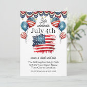 Invitation Fête de 4 juillet patriotique (Debout devant)