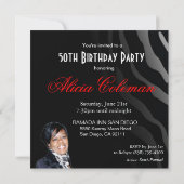 Invitation Fête de 50 ans Bombshell Léopard Cocktail (Dos)