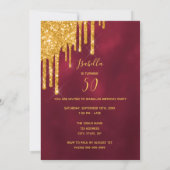 Invitation fête de 50e anniversaire burgundy or arc parties s (Dos)