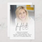 Invitation Fête de 50e anniversaire de la photo Script modern (Devant / Derrière)