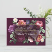 Invitation Fête de 50e anniversaire de mariage floral vintage (Debout devant)