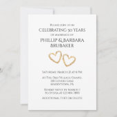 Invitation Fête de 50e anniversaire de mariage Moderne Simple (Devant)