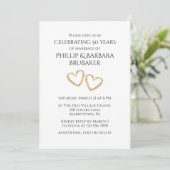 Invitation Fête de 50e anniversaire de mariage Moderne Simple (Debout devant)