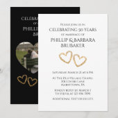 Invitation Fête de 50e anniversaire de mariage Moderne Simple (Devant / Derrière)