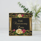 Invitation Fête de 50e anniversaire de mariage Rose Gold Vint (Debout devant)