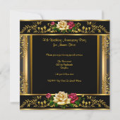 Invitation Fête de 50e anniversaire de mariage Rose Gold Vint (Dos)