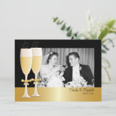 Invitation Fête de 50e anniversaire de mariage Sparkling Phot (Debout devant)