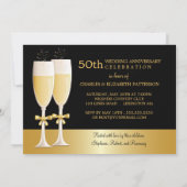 Invitation Fête de 50e anniversaire de mariage Sparkling Phot (Dos)