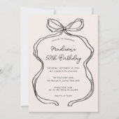 Invitation Fête de 50e anniversaire de rubans lunaires tirés  (Devant)