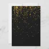 Invitation Fête de 50e anniversaire en noir avec cadre en fau (Dos)