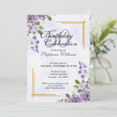 Invitation Fête de 50e anniversaire féminine Classique floral (Debout devant)