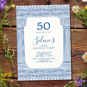 Invitation Fête de 50ème anniversaire avec une couleur person