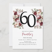 Invitation Fête de 60 ans élégante florale (Devant)