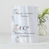 Invitation Fête de 60e anniversaire de mariage, dentelle vint (Debout devant)