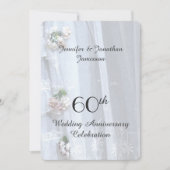 Invitation Fête de 60e anniversaire de mariage, dentelle vint (Devant)