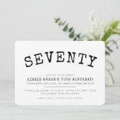 Invitation Fête de 70ème anniversaire simple moderne minimali (Debout devant)