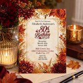 Invitation Fête de 80 ans Luxe Automne