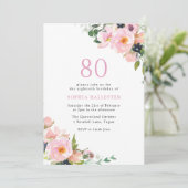 Invitation Fête de 80e anniversaire des femmes rose pâle (Debout devant)