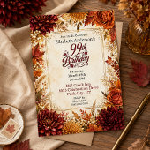Invitation Fête de 99e anniversaire Luxe Automne