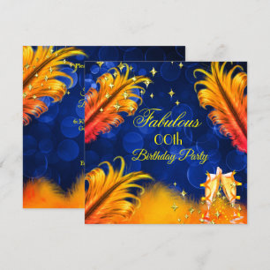 Invitation Fête de Anniversaire Fantastique Champagne Bleu Or