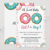 Invitation Fête de Baby shower à thème de Donut révélateur de (Devant / Derrière)